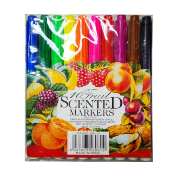807 - 10 Fruit Scented Markers -10 colors
