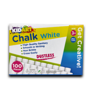 KIDART CHALK DUSTLESS WHITE, Premium Quality White Dustless Chalk
