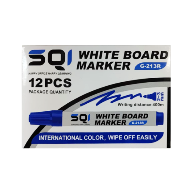G-213R - WHITE BOARD MARKER Black/Red/Blue 12pcs.